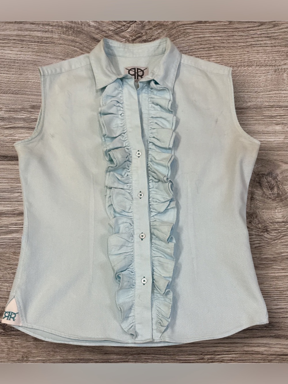 Ravi Ratan Double R Women’s Cotton Sleeveless Top, Light Blue, Size Medium
